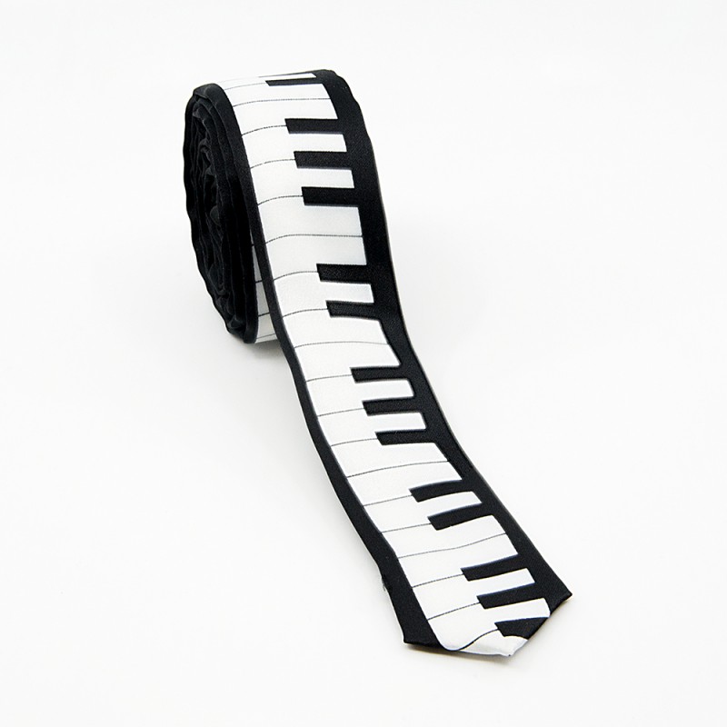 4201KWPO Cravate KB avec motif de clavier de piano